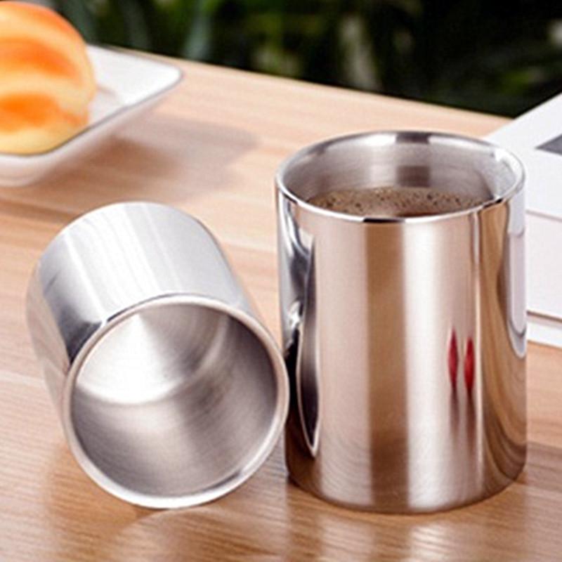 Stainless Steel Beer Mug Double Layer Anti-Scalding Coffee Milk Cup Wine Water Tumbler Office Home Drinkware Kitchen Accessories