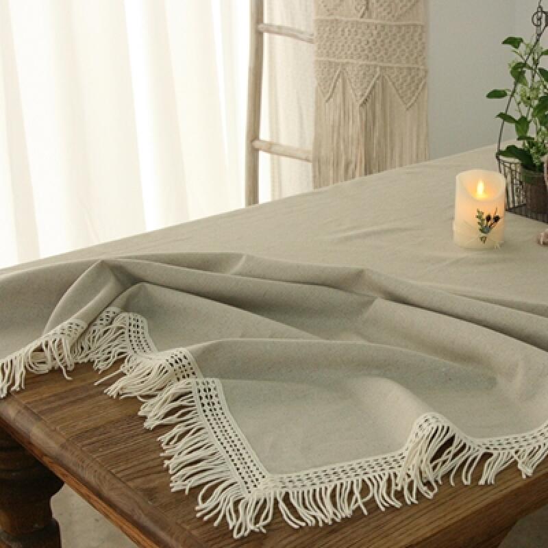 Bohemian Cotton Lace Linen Tablecloth (Square 4-Person 140x140) One color