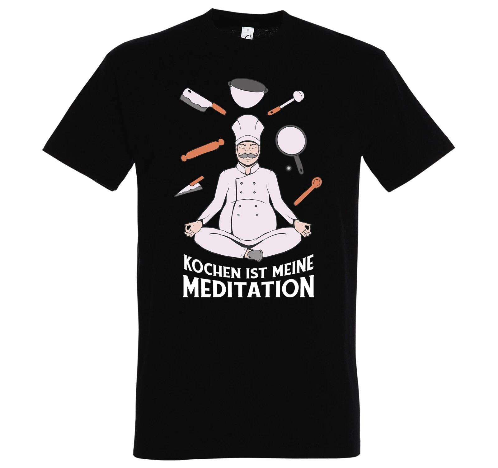 Youth Designz  Cooking Is My Meditation  Men s T-Shirt Logo Print Funny Fun M