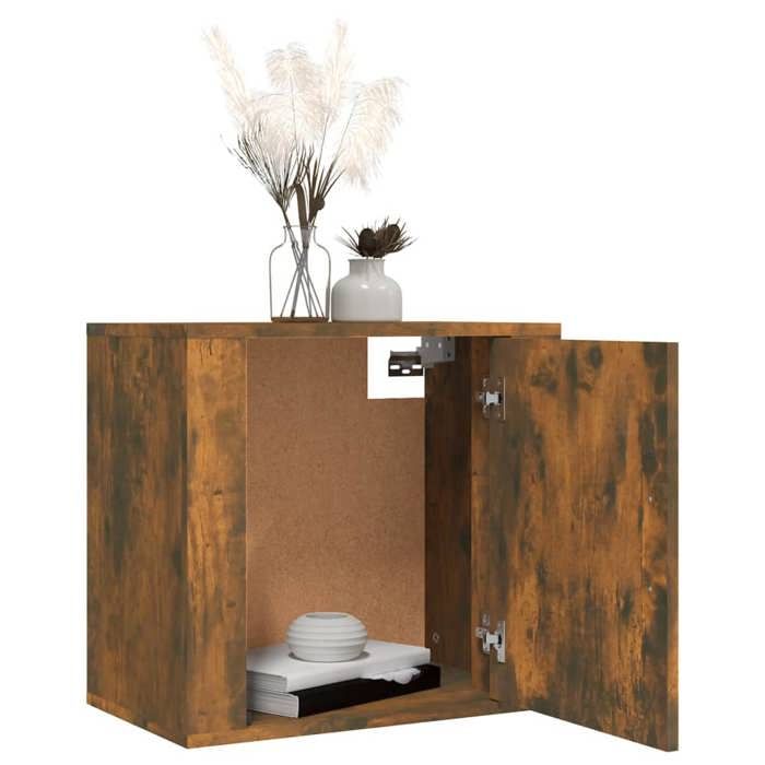 Tables de chevet murales - Maison Exclusive - Chêne fumé - Bois d'ingénierie - 50x30x47 cm (lot de 2)