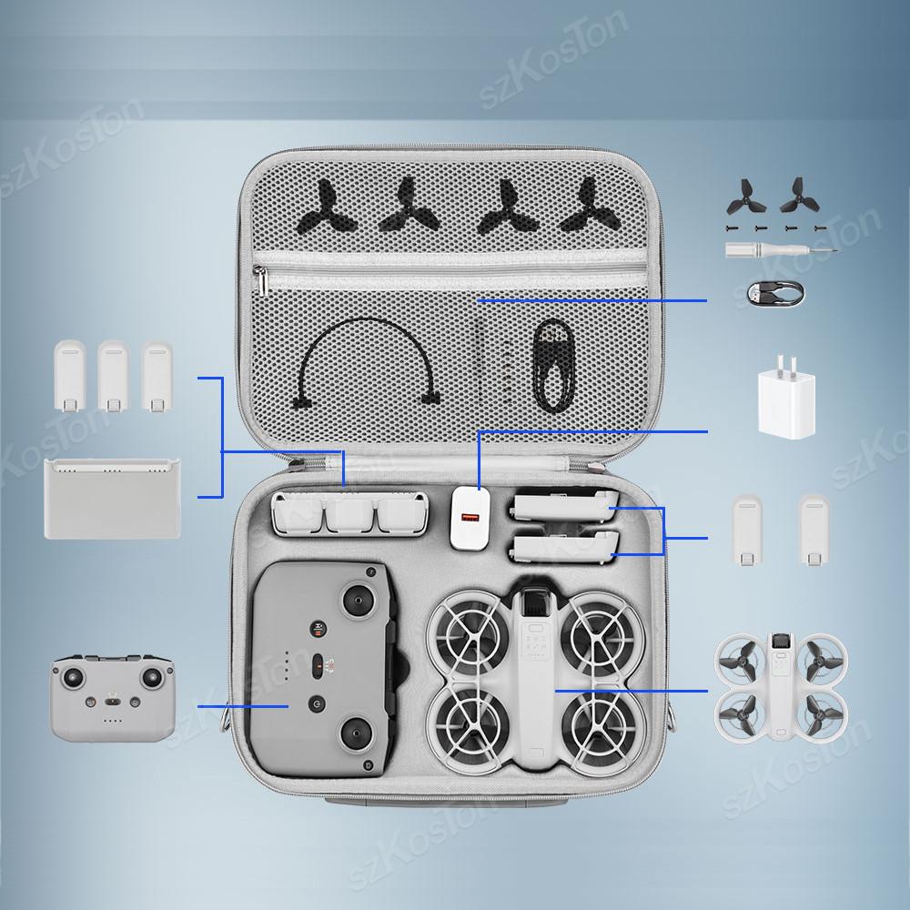 Storage Bag for DJI NEO Integrated Carrying Case Handbag Travel PU Suitcase with Shoulder Strap Drone RC-N3 Accessories