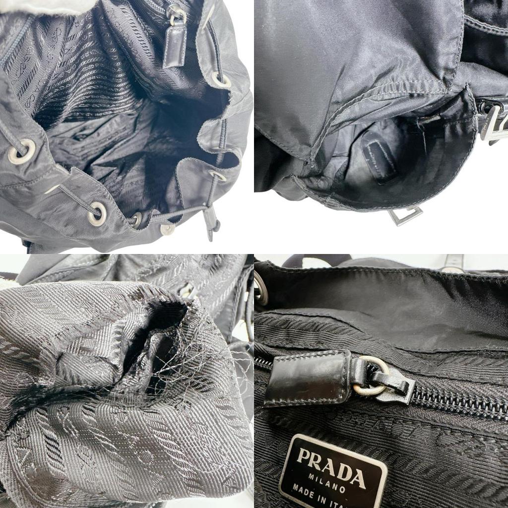 PRADA Triangle logo Backpack Backpack Â· Daypack Nylon black unisex Used