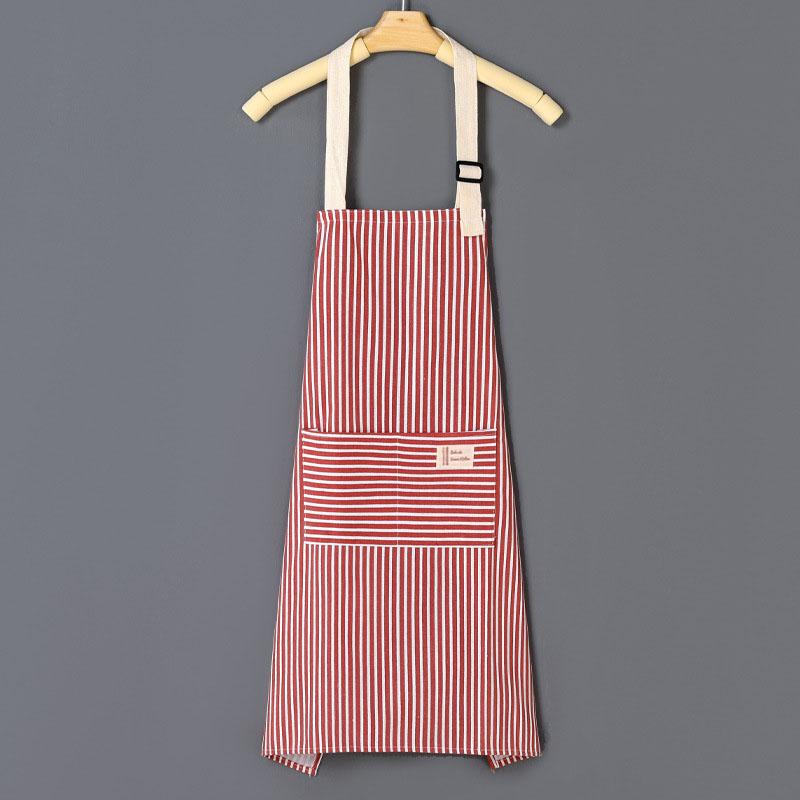 

Льняний смугастий фартух Cotto з тонким бавовняним поясом для захисту від плям, маслостійкий, кавовий комбінезон, фартух, кухонне приладдя OneSize рожевий