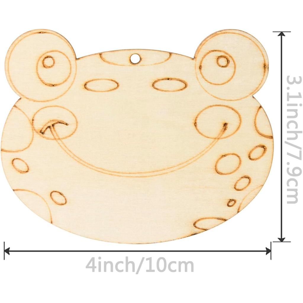 10pcs Wood DIY Craft Cutout Wooden Slices Embellishments with Hole Hemp Ropes Wood Tag for Wedding Birthday Christmas Decoration