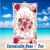 Floral Garden Theme Beach Towel Personalized Custom Name & Text Soft Quick Dry Beach Towel for Swimming Travel