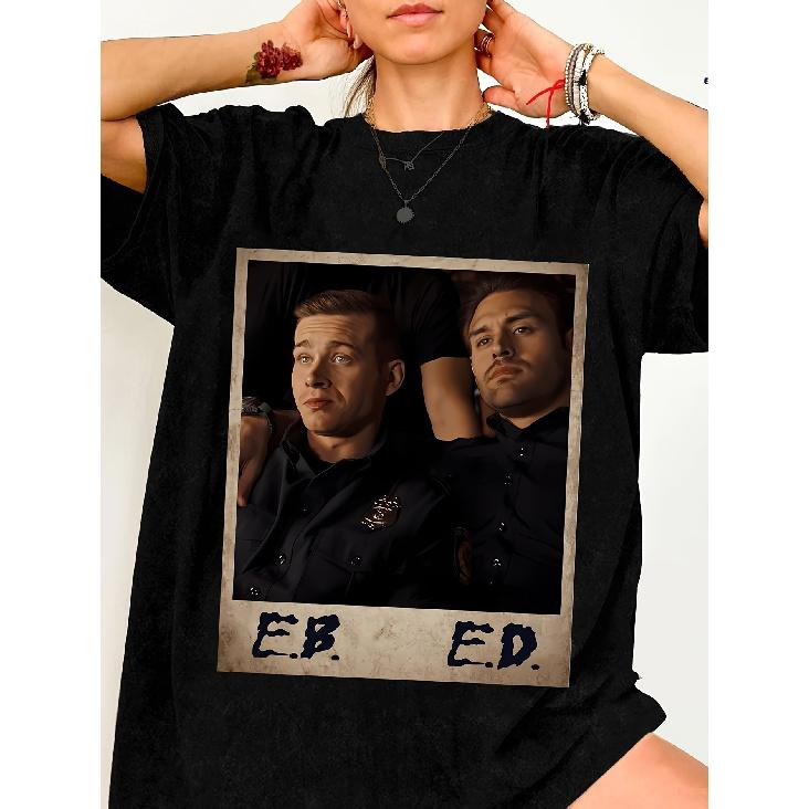Men s Funny Tee Shirt 9-1-1 Evan Buckley and Eddie Diaz Vintage T-shirt, 9-1-1 Shirt, 911 American TV Series Shirt, 9-1-1 TV Show Shirt, Evan S чёрный