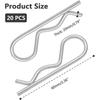 20 Stück R-Clips Anhänger-P-Clips, Edelstahl-Sicherungssplint S-Feder