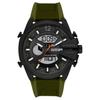 Relógio Mega Chief Movimento Quartzo Pulseira de Silicone 51Mm Mostrador Preto Relógios Masculinos DZ4549