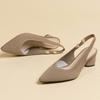 Sandalias para Mujer Tacones Tejido Correa Trasera Vacía Sandalias de Moda Punta Afilada Boca Baja Laterales Vacíos Diarias Sandalias de Tacón Grueso