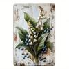 1pc Retro Lily Flower Metal Wall Art, Rustic Tin Sign, Vintage Floral Home Bedroom Garden Decor