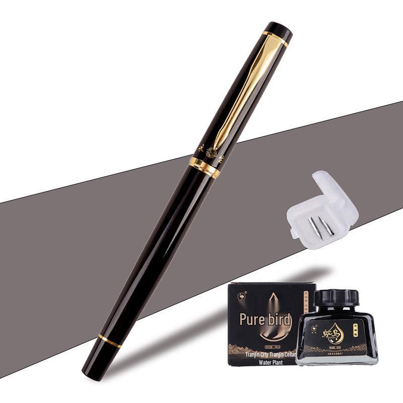 Handmade Curved Tip Calligraphy Fountain Pen for Students and Adults - Perfect for Writing and Character Practice