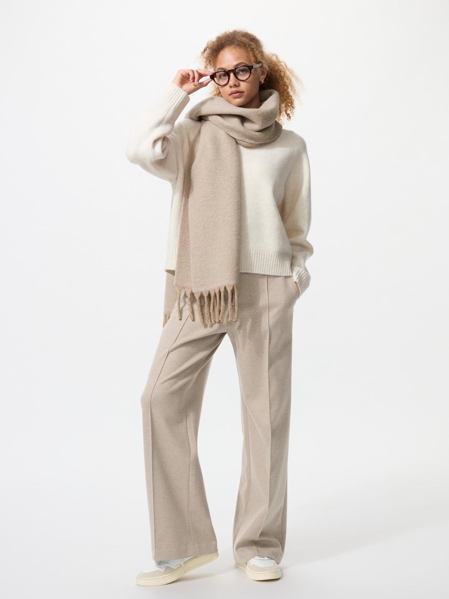 

Uniqlo Брюки широкие из джерси с начесом Длина по внутреннему шву 75 79 см Длинные 31 BEIGE/WOMEN S