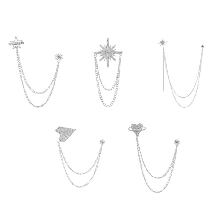 4Pcs Secure Fastening Lapel Accessories Gold/Silver Wedding Brooch For Business Travelers Corporate Gatherings