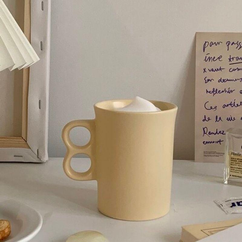 Elegant Table Vanilla Cream Mug (Matte Cafe Cup, Pretty Glass Gift)