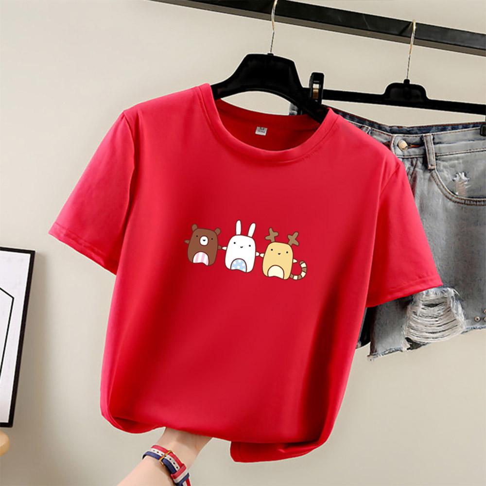 Harajuku Cute Cartoon Print Short Sleeve T-shirts for Women 2025 Summer Casual Loose Student T Shirt Young Girl Y2k Tops