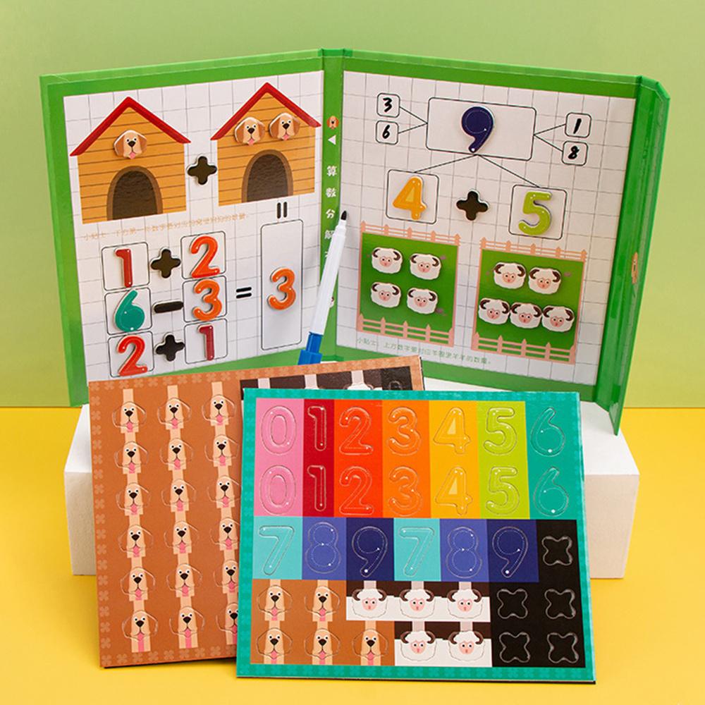 Wood Magnetic Book Mathematics Puzzle Calculate Game Learning Arithmetic Toy