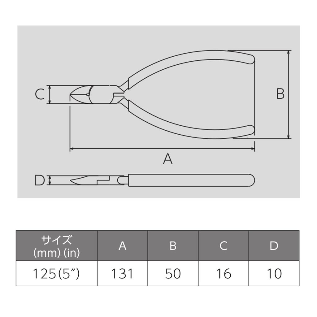 Victor Micro Nippers Resin 125mm (with Cover) 120BS-125