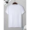 Summer Men's 100% Pure  Casual Sports Loose Letter and Mountain Printed Comfortable Round Neck Short Sleeved T-shirt Top