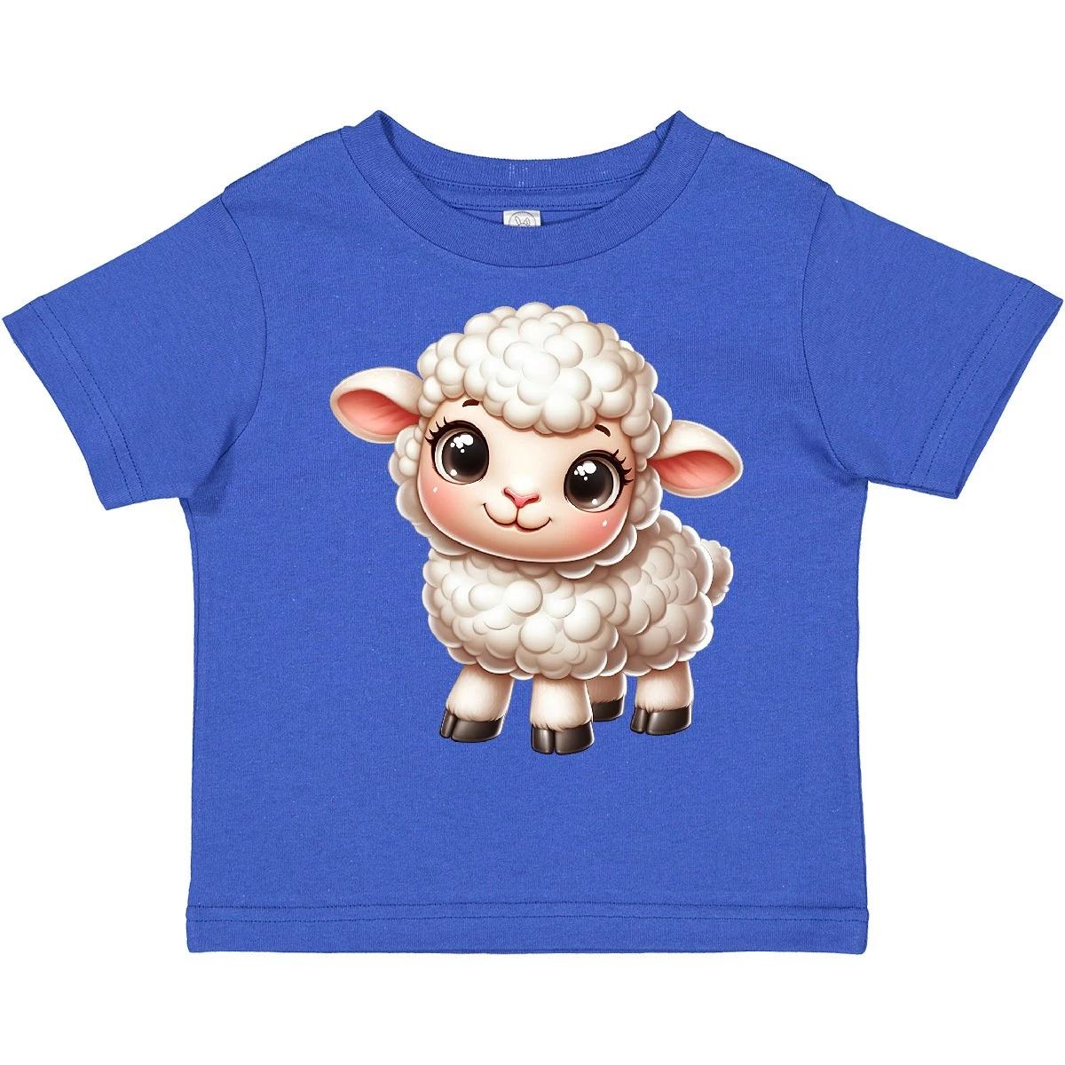 Inktastic Cute Fluffy Lamb Toddler T-Shirt Sheep Farm Child Preschooler Kid 110