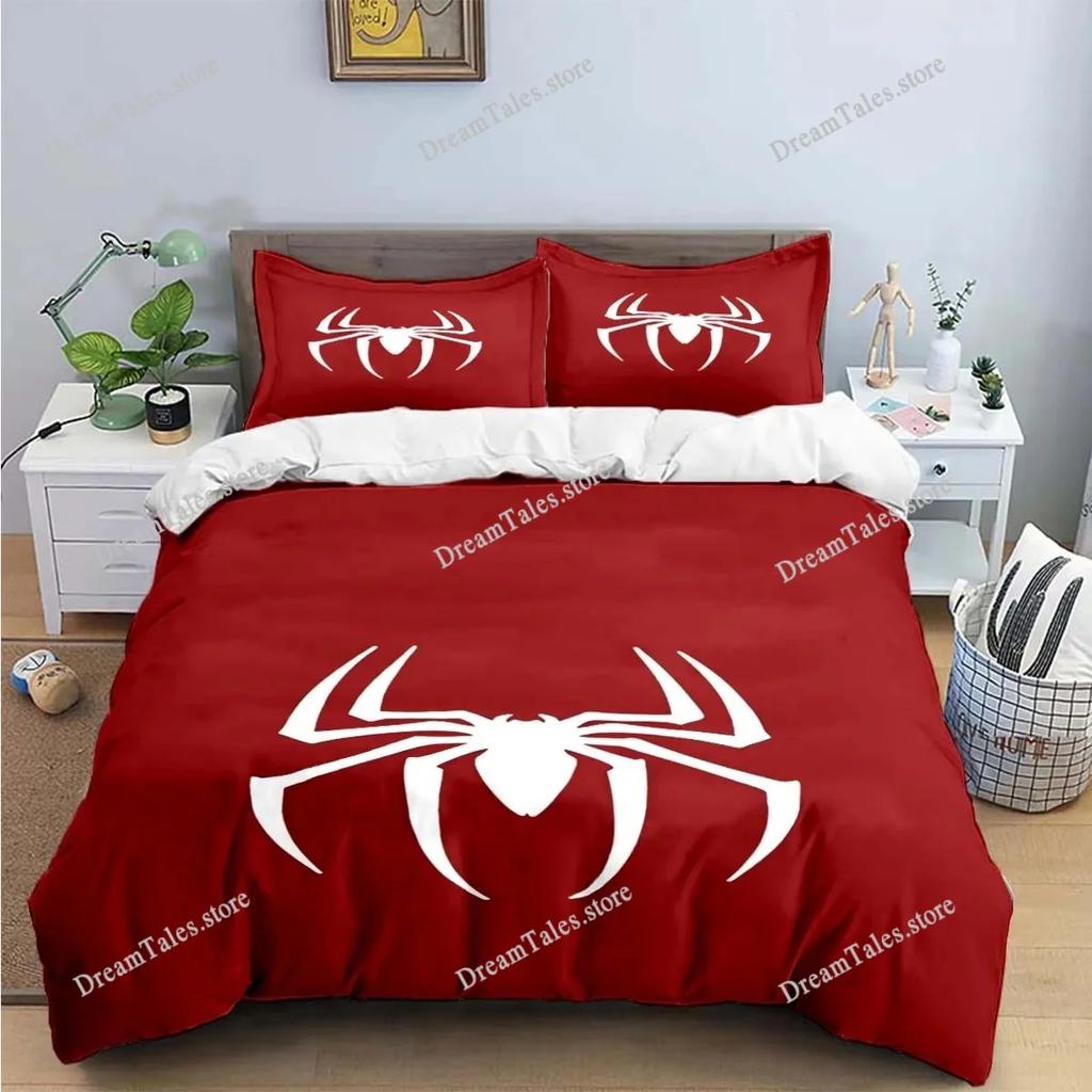 Fashion 3D Exquisite Red Black Spider Anime Digital Printing Bedding Set Duvet Cover Comforter Bed Youth Kids Girl Boys Gift