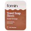 Fomin Travel Soap Sheets, Sweet Orange, 100 Sheets, 44g (1.55oz)