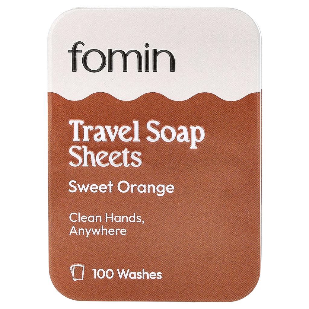 Fomin Travel Soap Sheets, Sweet Orange, 100 Sheets, 44g (1.55oz)