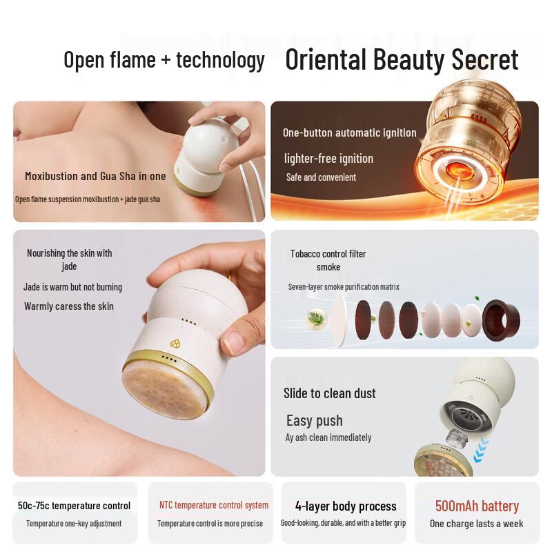 Ai Xiu Tang Smart Jade Bianstone Portable Moxibustion Device CN plug (adapter included)