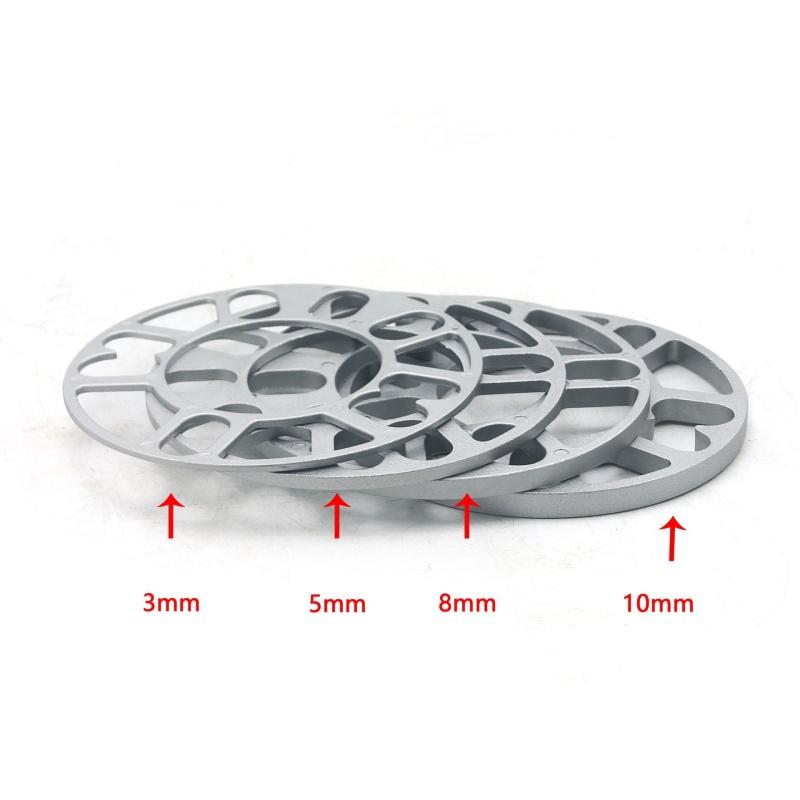 4 Pcs 3/5/6/8/10mm Car Modification Universal Aluminum Car Wheel Spacer Adaptor Shims Plate Car Wheel Hub Modification Widened