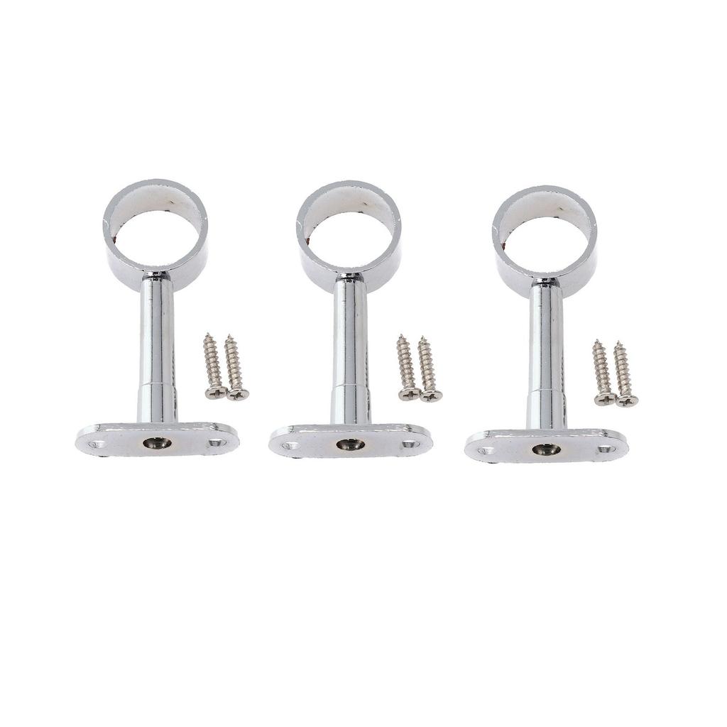 25mm Round Chrome Centre Bracket for Adjustable For Wardrobe Rail Rod Socket