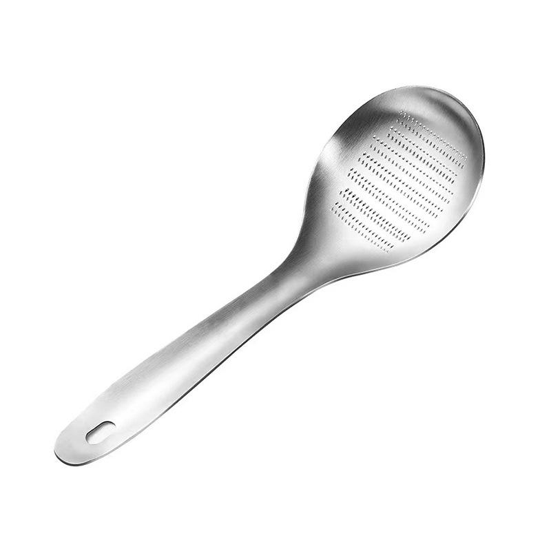 304 Stainless Steel Multi-Purpose Kitchen Tool: Rice Spoon, Ginger Grater, Garlic Paste Maker, Rice Colander