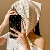 1pcs White Polka Dot Triangle Hair Scarf Wraps for Women Retro Triangle Headscarf Hat Travel Photo Headband Hair Accessories