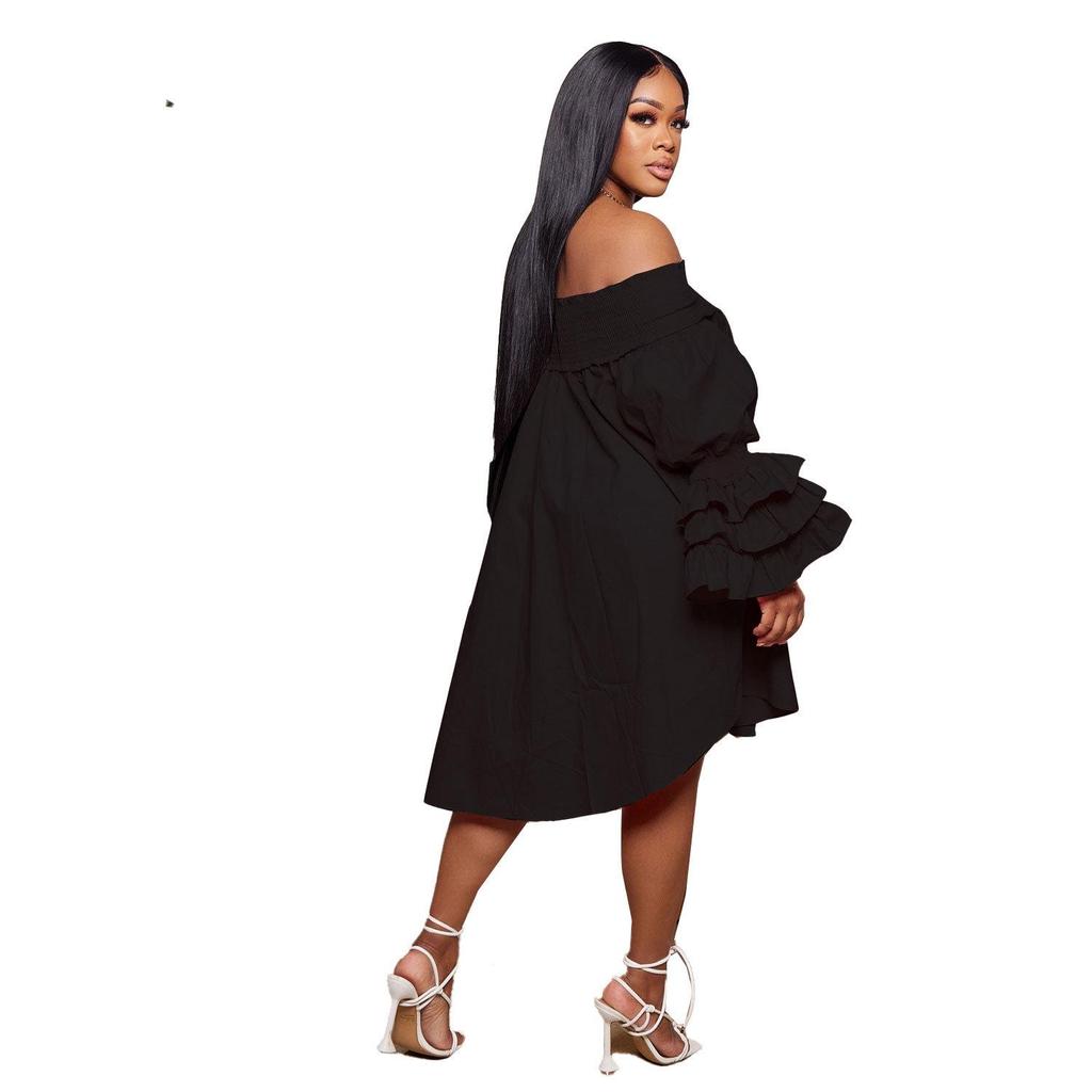 European & American Off-Shoulder Slim Fit Dress