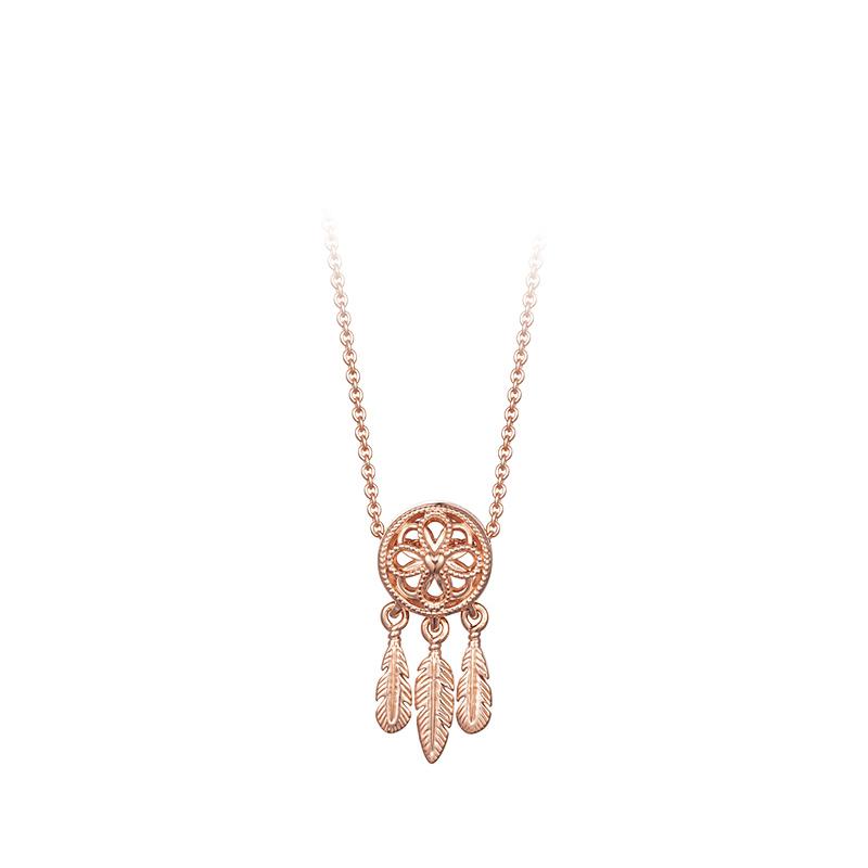 Pandora Dazzling Dreamcatcher Necklace Set Women necklaces Rose-Gold ZT0451 Box