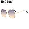 Frameless Trimmed Anti-Ultraviolet Sunglasses Women'S Large Frame Retro Gradual Change Piece Sunglasses