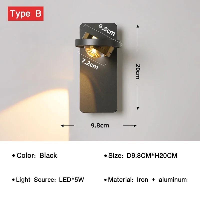 Modern LED Wall Lamp Rotatable Wall Light for Bedroom Living Room Indoor Wall Sconces Home Decoration Lighting Fixture