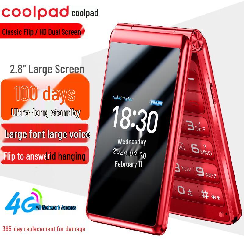 Teléfono Básico con Tapa Coolpad K60 4G para Personas Mayores (Versión CN)
