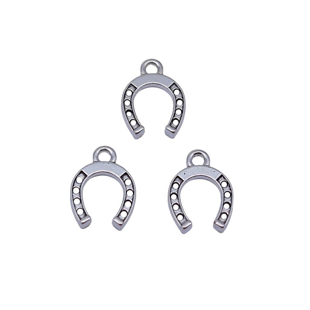 Vintage Horseshoe Charms Alloy Metal Pendants For DIY Jewelry Lucky Themed Accessories
