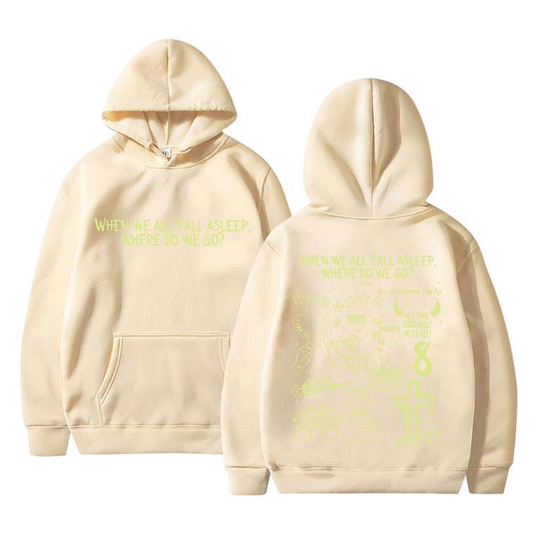 Kiedy wszyscy zasypiamy, dokąd idziemy Bluza z kapturem graficzna Mężczyźni Kobiety Moda Hip Hop Bluza z kapturem Męska Vintage Y2k Oversize Bluzy z kapturem