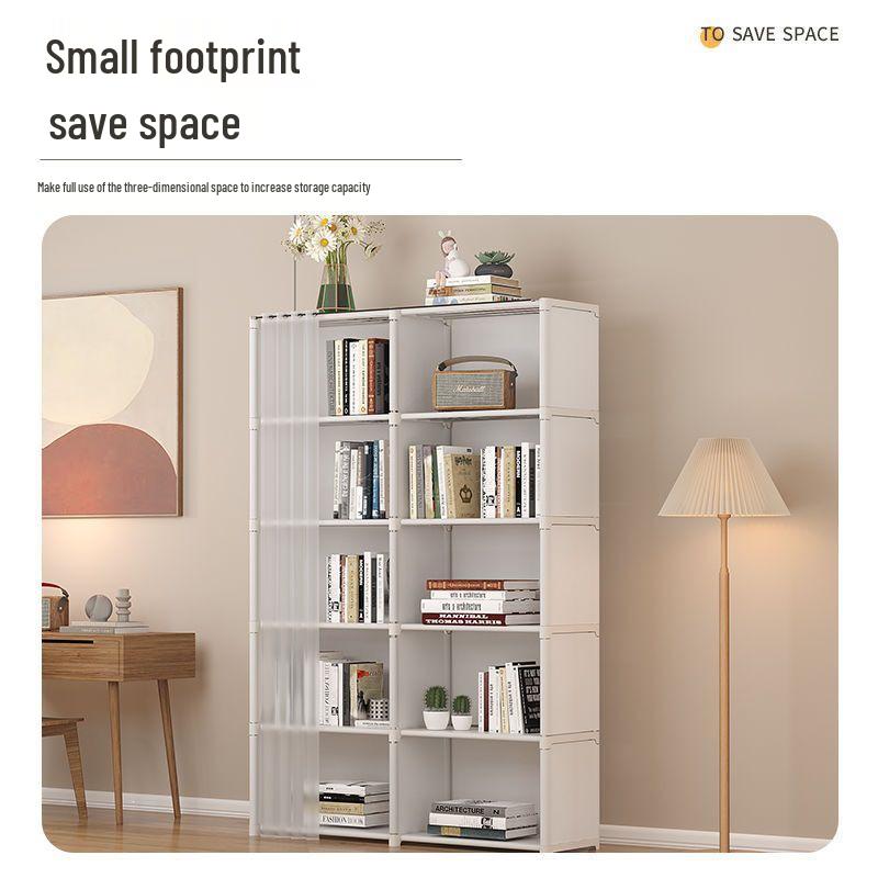 Multi-Layer Dustproof Floor Bookshelf for Home and Kids' Books, Desk-Side Book Storage Rack