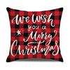 Red Plaid Christmas Linen Pillow Cover New Home Sofa Cushion Cover Cushion Cover
