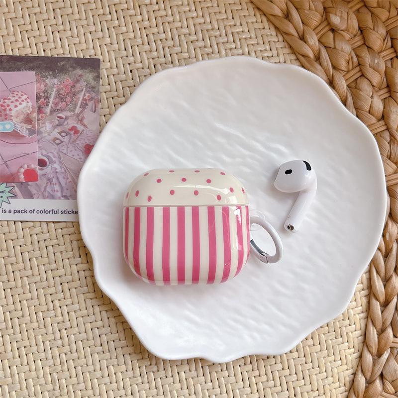 Korean polka dot vertical stripe Hyunya flower for AirPods 1 /pro1 earphone protective case two or three generations of new models
