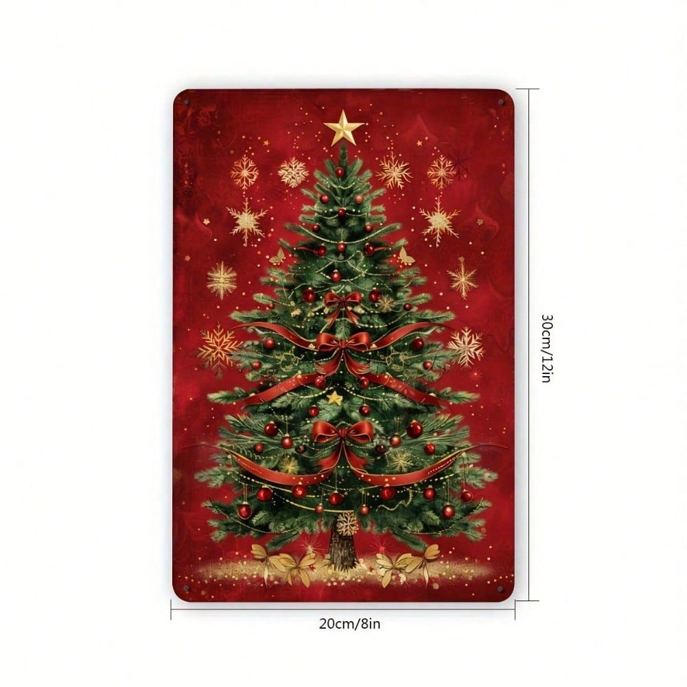 

Metal Tin Sign 8x12 Inch Holiday Tree Wall Decor for Home Bar Cafe School Library Indoor Outdoor 20x30 разноцветный