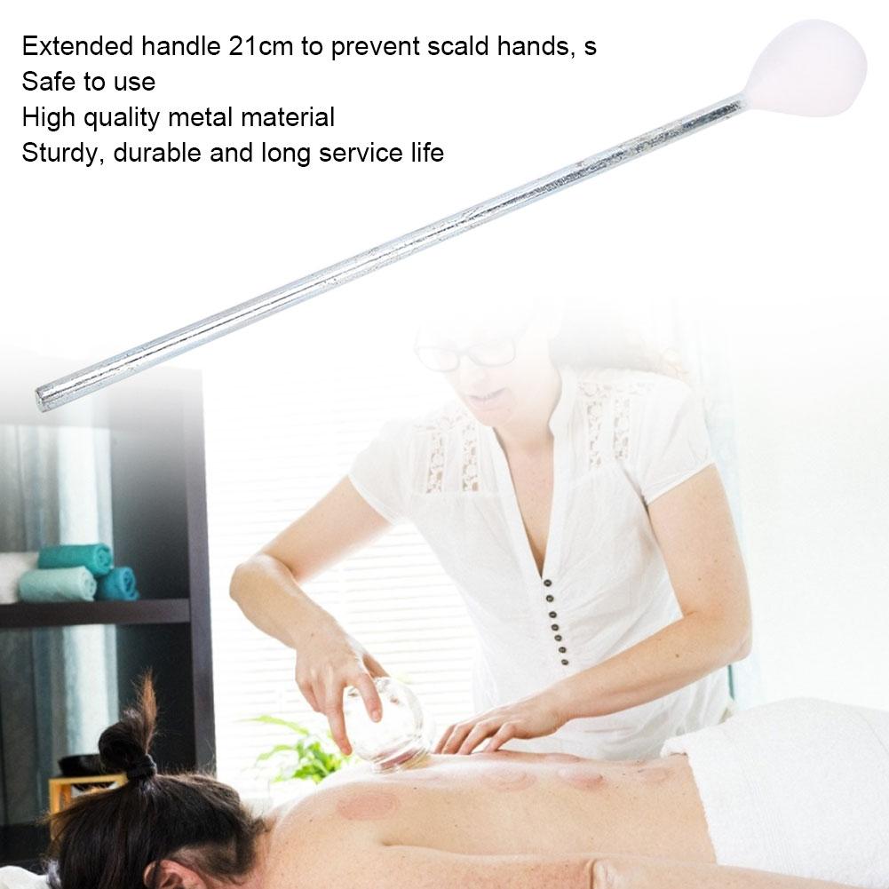 Metal Vacuum Glass Acupuncture Cupping Massage Igniter Extended Handle Fire Rod Tool