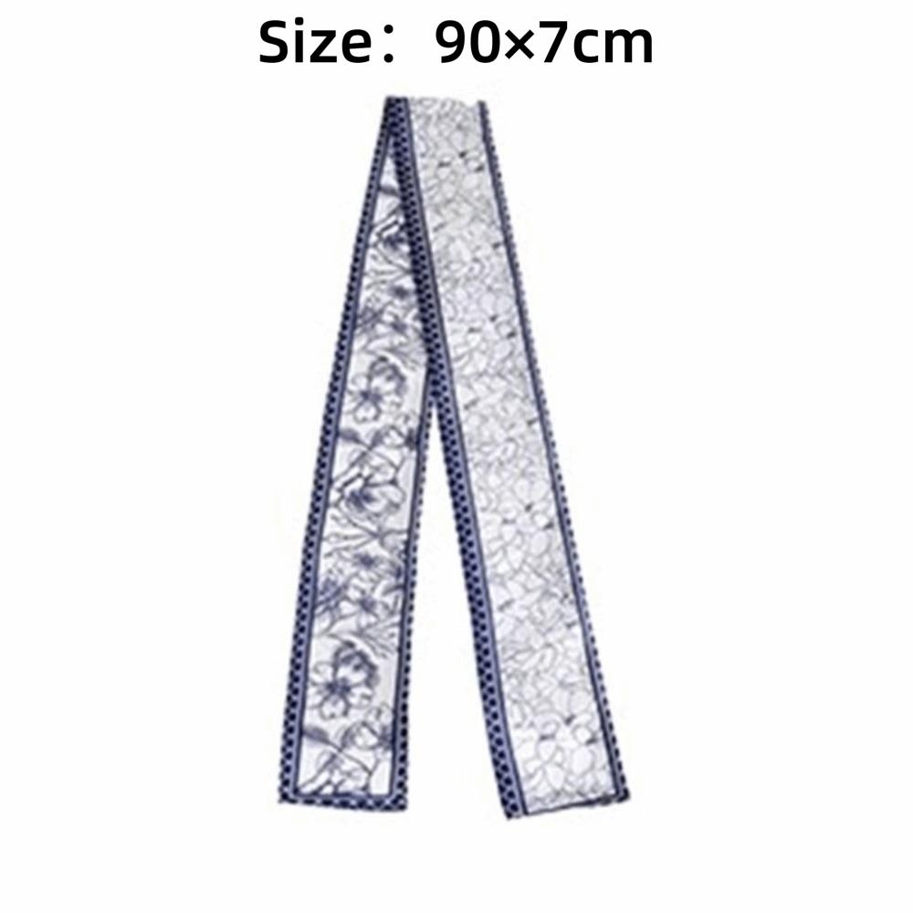 Elegant Silk Scarf Retro Narrow Scarf Versatile Skinny Scarf  for Women
