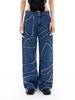 YEEL Patchwork Player Denim Pants Blue
