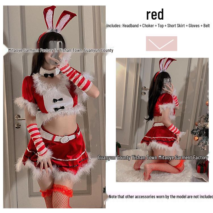 Plush Bunny Girl Cosplay Lingerie Christmas & New Year Costume