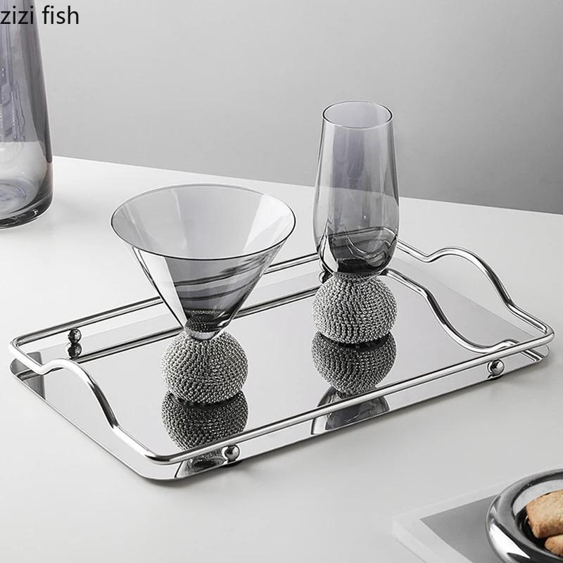 Modern Metal Fruit Tray Decorative Simple Perfume Organizer Plate Elegant Home Serving Dishes Bathroom Trays Storage Ornaments