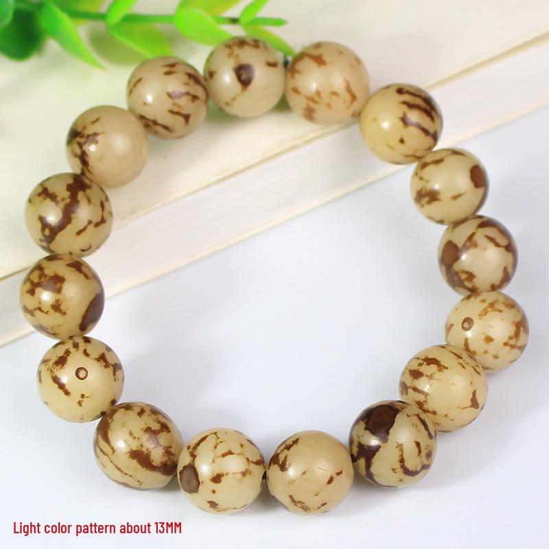 Bracciale Radice di Bodhi a Strisce di Tigre: Gioielli con Perline Buddiste Unisex per Appassionati di Fiore Bodhi