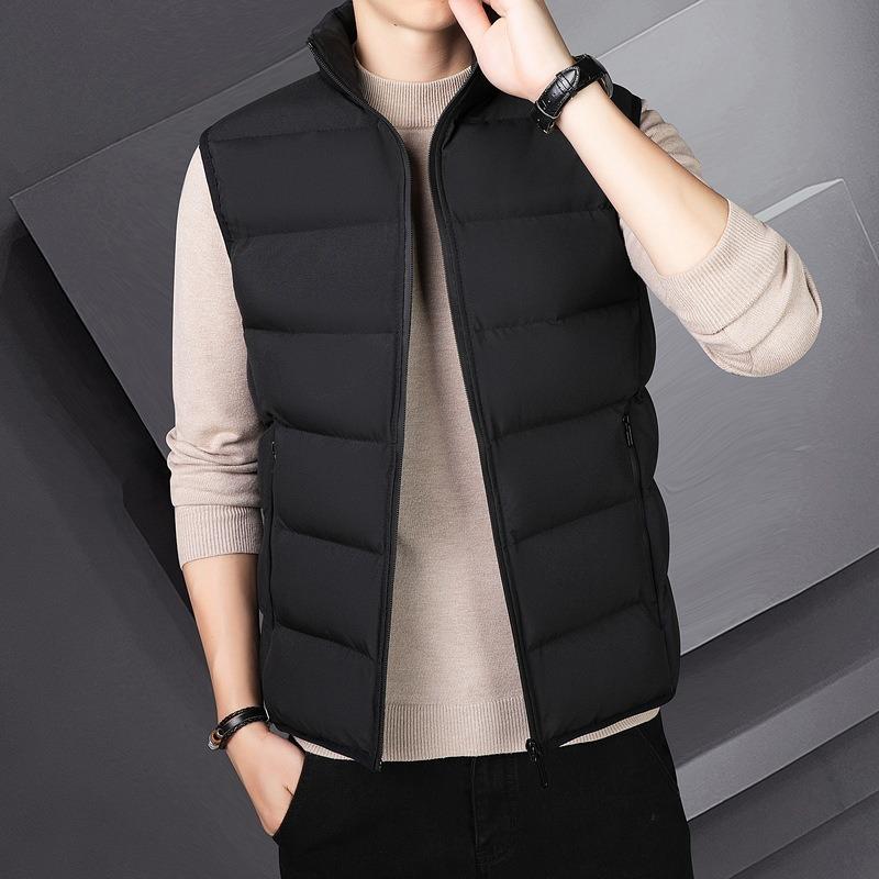 Korean Style Thick Striped Sleeveless Vest For Men Casual Warm
