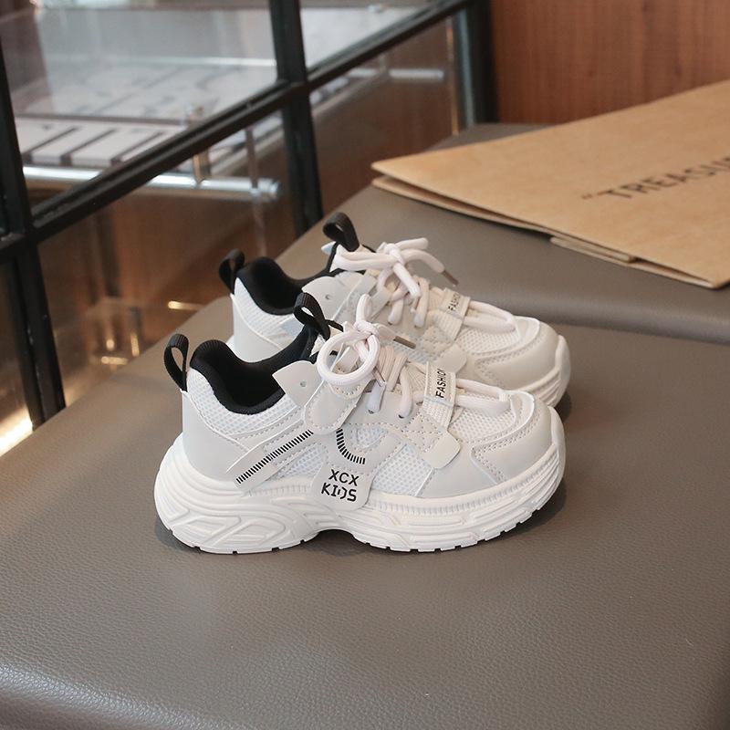 2026 Spring Lightweight Children s Sports Shoes - Stylish, Versatile Korean Style for Boys and Girls Size 26 - 16.2cm чёрный/бежевый